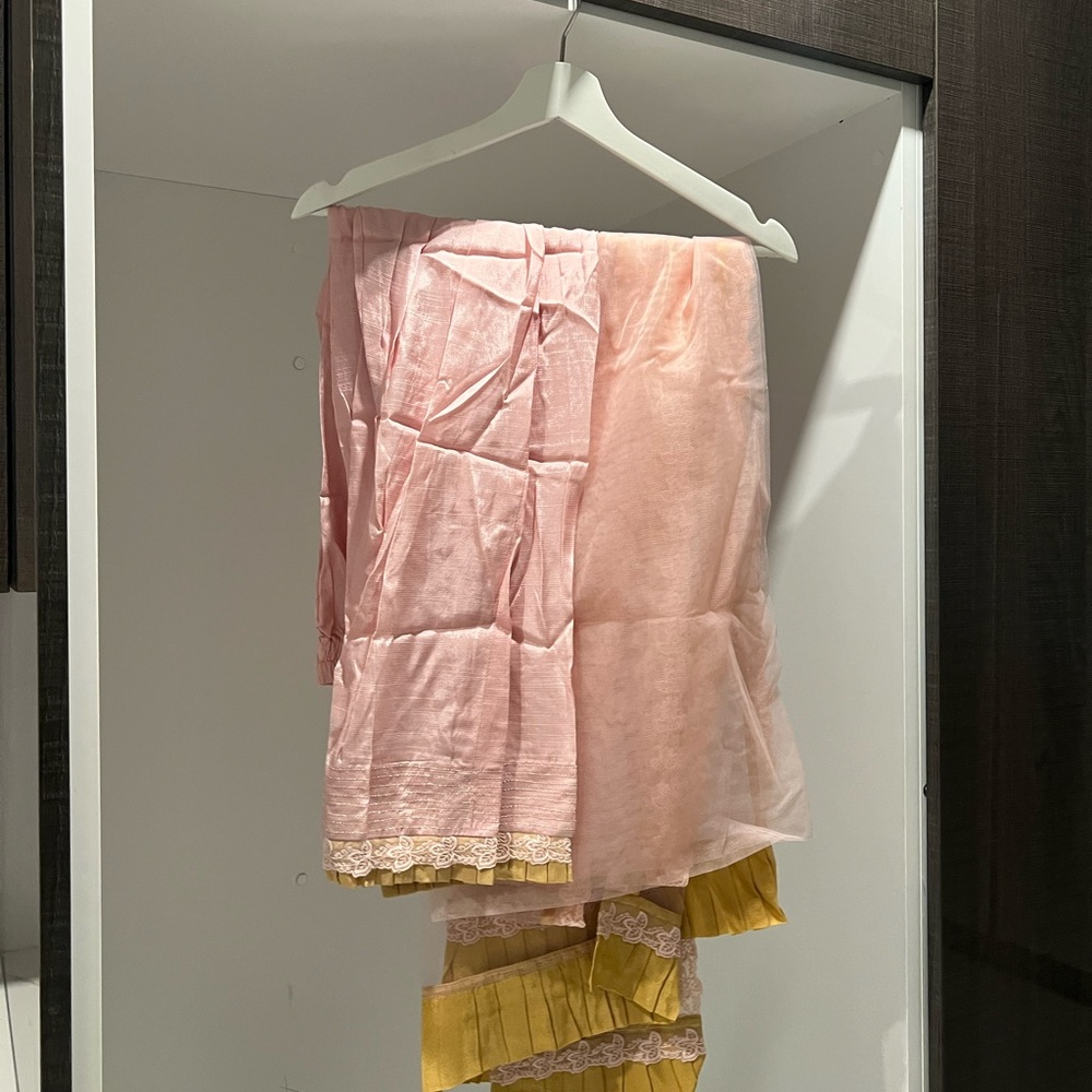 Pink and Yellow Embroidered Pakistani/Indian Dress Set - Picture 6 of 6